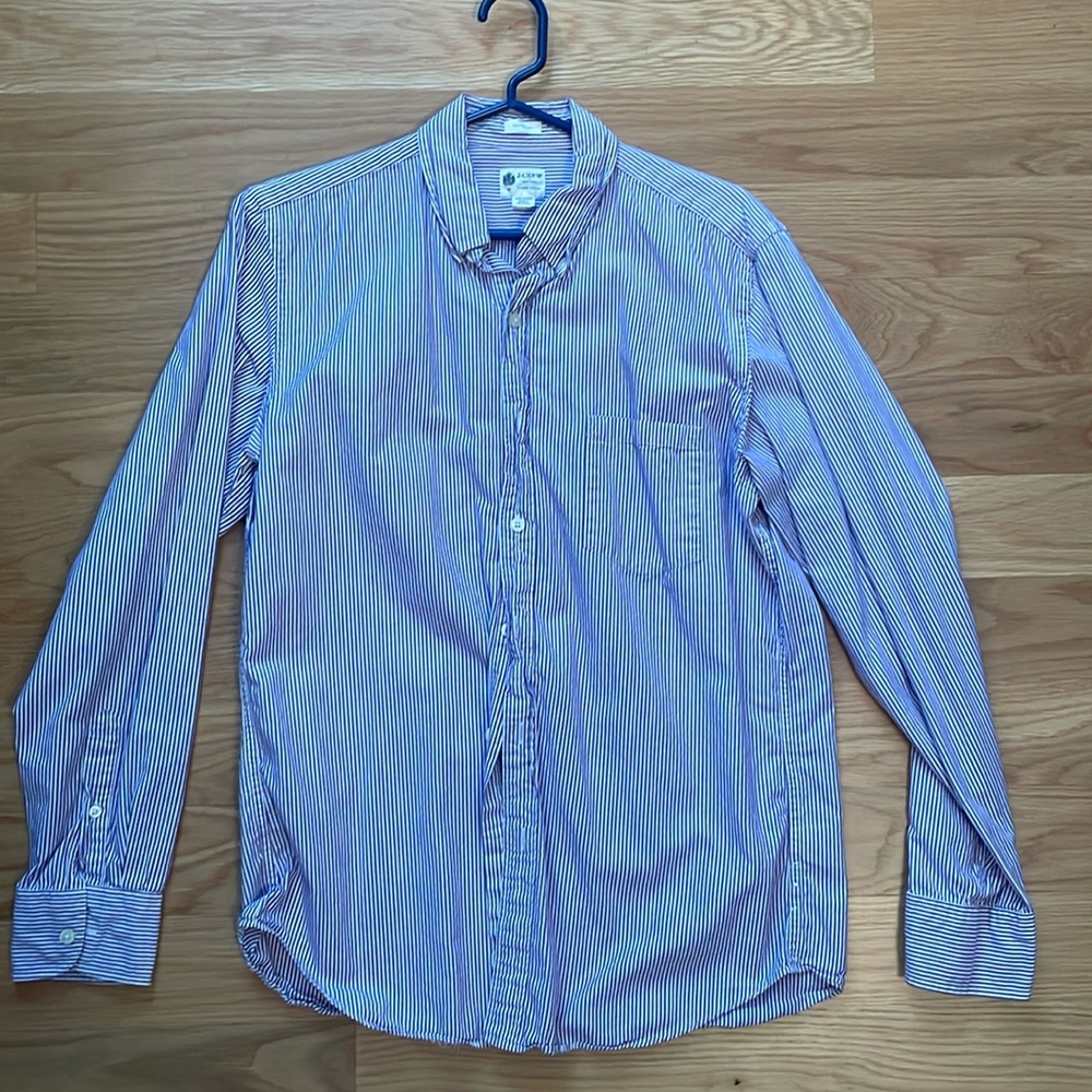 J. Crew size M long sleeve purple and white stripe button down